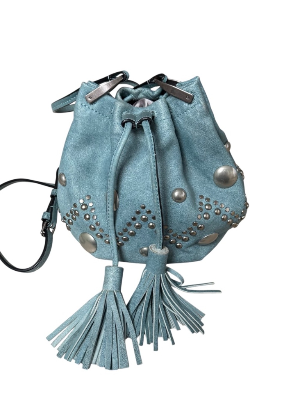 Isabel Marant Kylio bag a light blue butter soft leather construction bucket - Picture 2 of 10